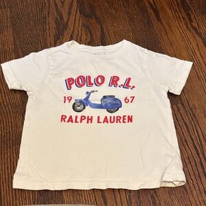 Ralph Lauren Kids Cream Tee with Blue and Red Design